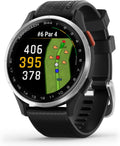 Approach S44 EssentialGPS Smartwatch Écran AMOLED Fonctionnalités sur Le Terrain Lunette en Aluminium argenté avec Bracelet en Silicone Noir