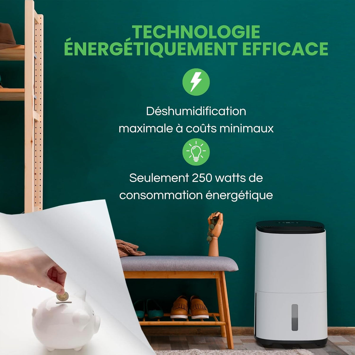 Meaco AreteOne Déshumidificateur et purificateur d'air HEPA pour une maison de 50 m² Élimine la condensation et l'humidité et nettoie l'air