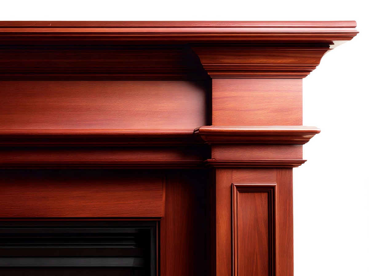 Cheminée au gaz bois 135x48x110 cm - marron/noir - style classique