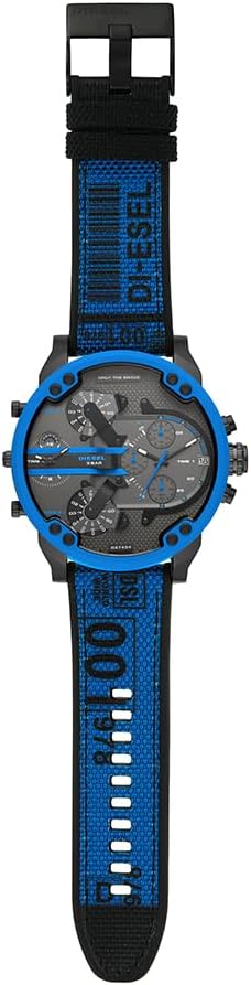 Diesel Montre, Mr. Daddy pour Homme, Mouvement Multifonctionnel à Quartz avec Bracelet en Cuir, synthétique ou Silicone