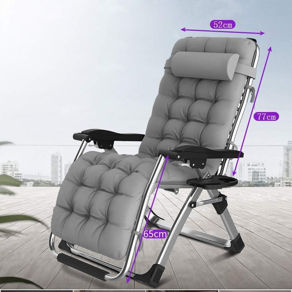 DANNMPX Chaise Longue Chaise Longue Pliante Chaises Inclinables Dossier Fauteuil Plage Jardin Portable Voyage Camping en Plein Air Pliante Relaxation A+Cushion