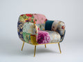 Fauteuil en tissu patchwork 75x70x80 cm - multicolore - style artistique pour intérieur