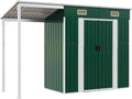 vidaXL Abri de Jardin avec Toit prolongé Vert 277x107x181 cm Acier, Rangement de Jardin, abri à Outils de Jardin, Rangement de Jardin pour Outils
