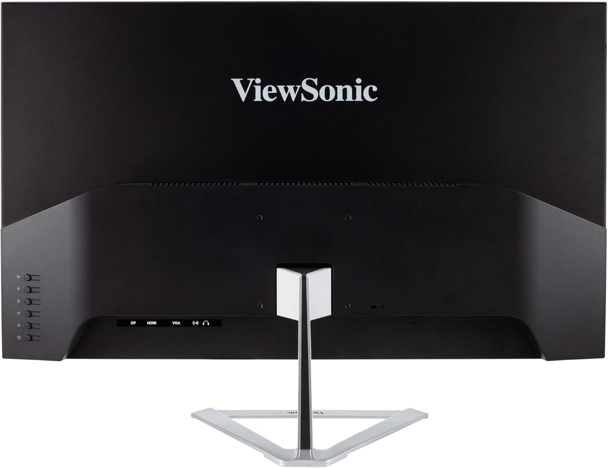 ViewSonic VX3276-MHD-3 Moniteur IPS 32" Full HD, VGA, HDMI, DisplayPort, haut-parleurs, chassis argenté, sans bords sur 3 côtés, pied argenté