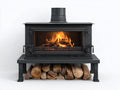 Poêle à bois acier 78x55x92 cm - noir - chauffage domestique