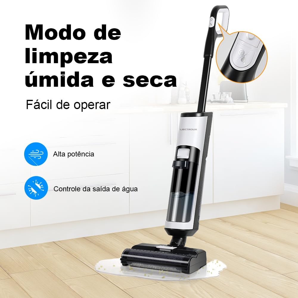 LIECTROUX i7 Pro Aspirateur Eau et Poussière Intelligent Sec et Humide, système de contrôle Intelligent, autonettoyage, essorage et Propulsion, Affichage numérique, Guidage Vocal