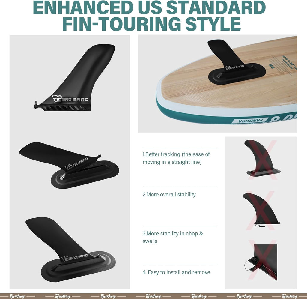 TIGERXBANG Planche SUP Board Up Paddling 330 x 86 x 15 cm avec accessoires gonflables de qualité supérieure, planches à pagaie extra larges pour adultes et enfants, collection Pandora
