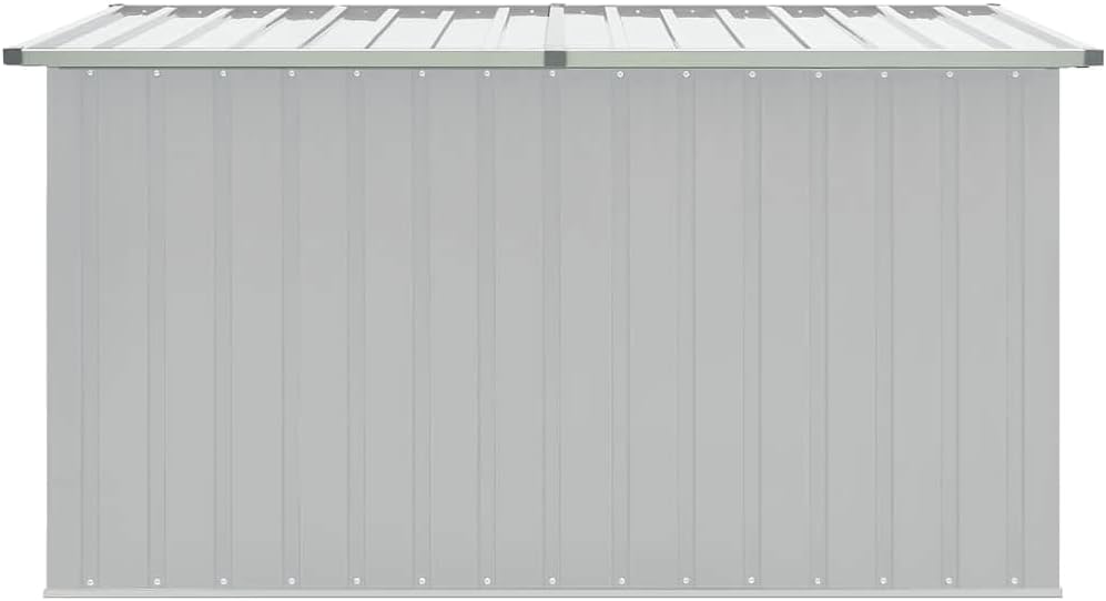 Teenpull Boîte de rangement de jardin grise - 171 x 99 x 93 cm - En acier galvanisé - Étanche - Pour coussins, couvertures, outils, meubles de jardin