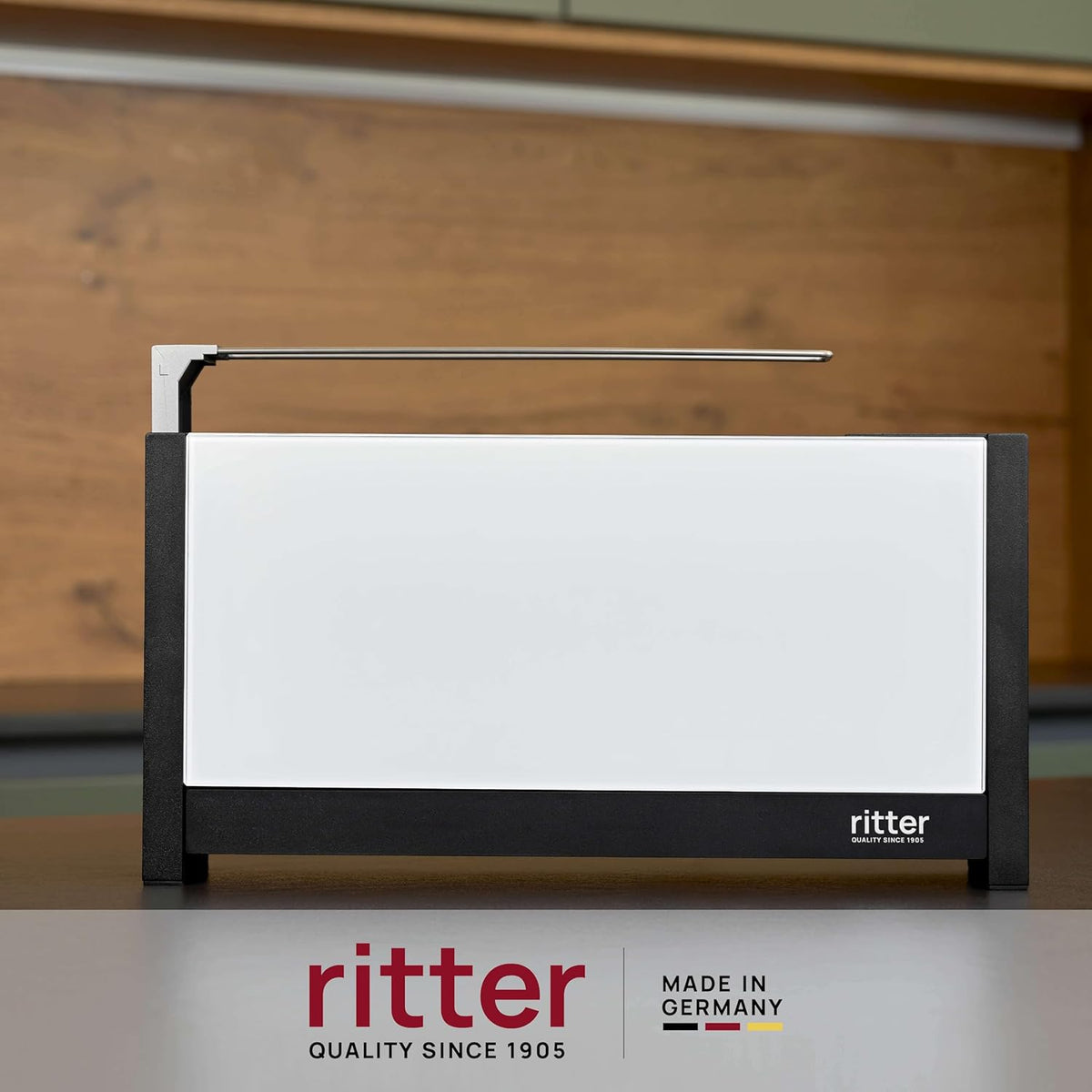 ritter volcano 5, grille-pain compact à 2 fentes longues avec réchauffe-pain, fabriqué en Allemagne, blanc