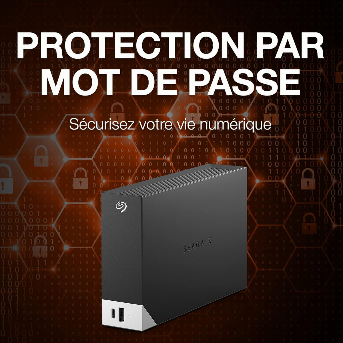 Seagate One Touch Hub 10To, Disque Dur Externe, USB 3.0, pour PC, ordinateur portable et Mac, Services Rescue (STLC10000400)