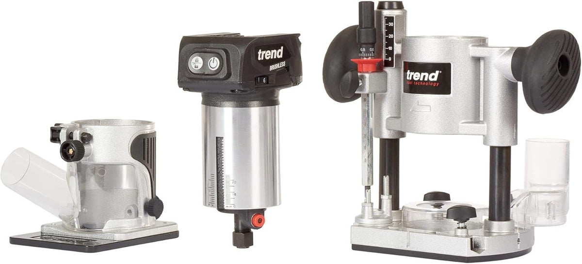 Trend Kit de défonceuse sans balais T18S 18V 8mm 1 batterie 4Ah et chargeur rapide , T18S/R14K1/E