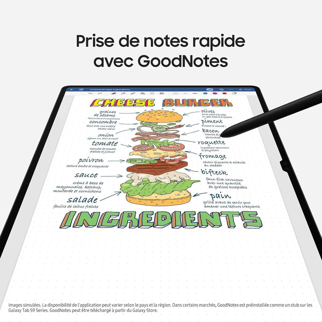 Tab S9 Tablette avec AI, Android, 11" 128Go de Stockage, Lecteur MicroSD, Wifi, S Pen Inclus, Anthracite