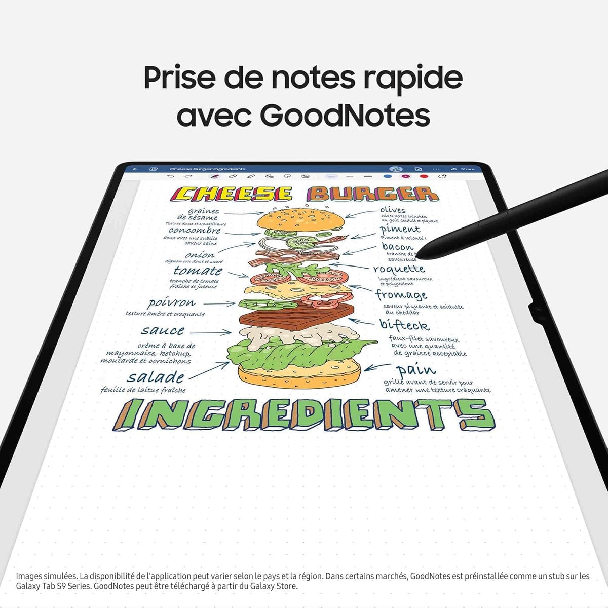 Tab S9 Tablette avec AI, Android, 11" 128Go de Stockage, Lecteur MicroSD, Wifi, S Pen Inclus, Anthracite
