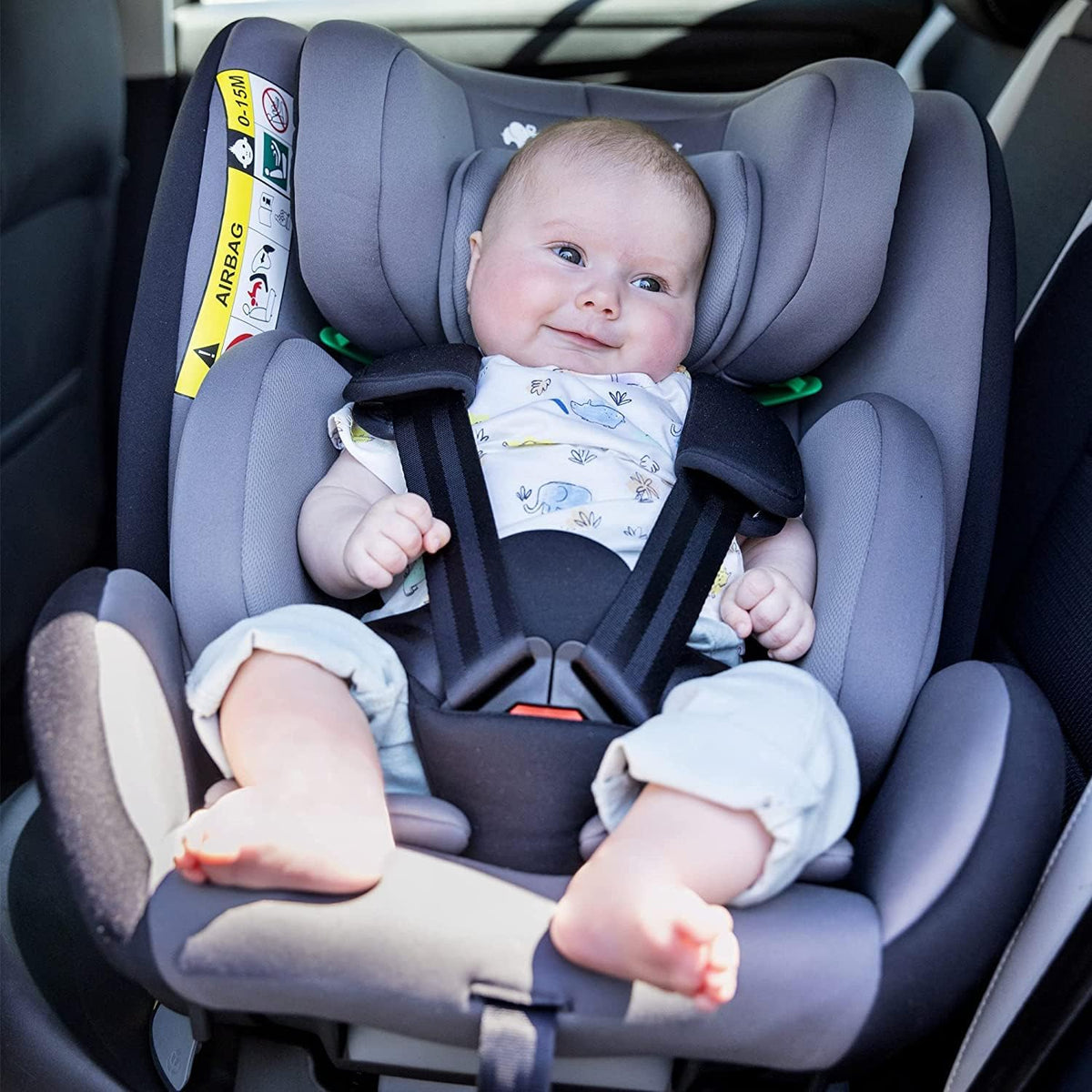Bebeconfort EvolveFix Plus i-Size, Siege Auto 360, 0-12 Ans, 40-150 cm, Siège Auto ISOFIX, 10 Positions d'Appui-tête, 4 Positions d'Inclinaison, Protection Contre les Chocs Latéraux, Black Mist