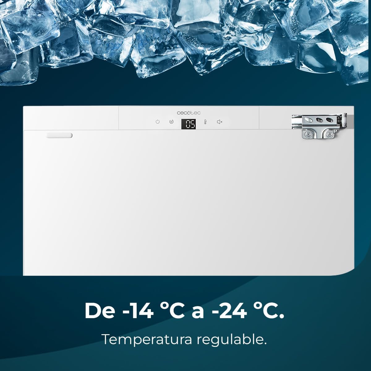 Cecotec Mini Congélateur Intégrable de 101 L Bolero Coolmarket TF BI 101 White E. Écran Tactile, Fast Freezing, Porte Réversible, Température Réglable -14 °C à -24 °C, LED Intérieur, Alarme