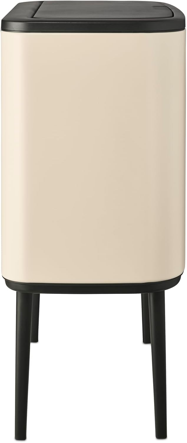 Brabantia - Bo Touch Bin 36L - Grande Poubelle pour la Cuisine - Ouverture Soft-Touch - Seau Intérieur Amovible - Antidérapant - Recyclage Facile - ses Sacs Inclus - Soft Beige - 54 x 31 x 68 cm