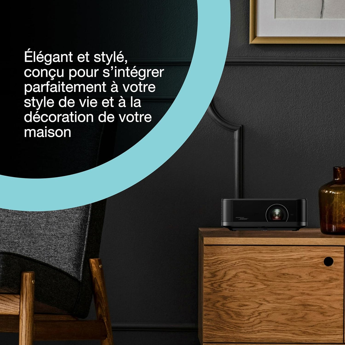 Lifestudio Pop EF-62B Noir métallisé, Projecteur portatif Smart, Google TV, 4k Pro-UHD, Utilisation en intérieur/extérieur, Garantie de 5 Ans*