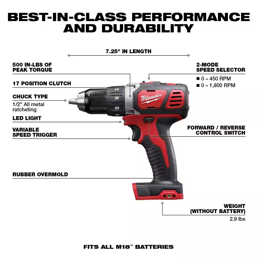 M18 18V Lithium-Ion Cordless Combo Kit (8-Tool) with Three 4.0 Ah Batteries, 1 Charger, 2 Tool Bag