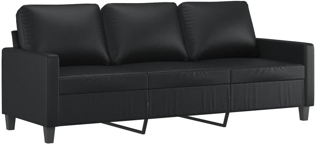 Générique Canapé à 3 Places Noir 180 cm Similicuir,Meubles,Canapés,30.2 kg,Noir,359142