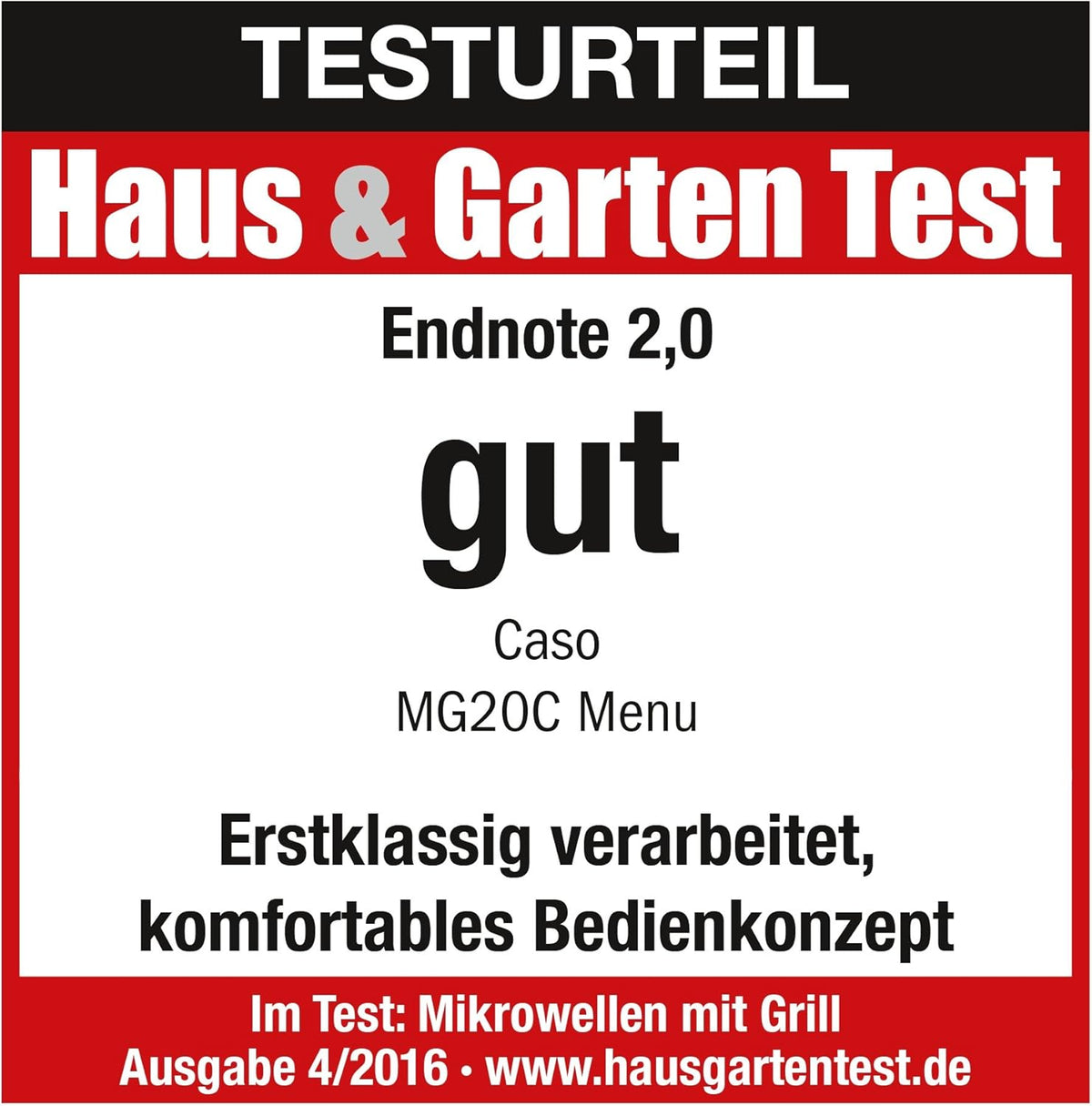 Caso Micro-ondes MG Ceramic Menu 2 in 1 20 l Edelstaahl