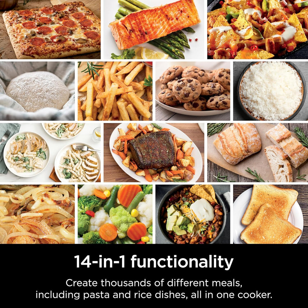 Ninja Multicuiseur tout-en-un combiné, four et friteuse à air, repas complets en 15 minutes, fonctions 14 en 1, cuisinière combinée + friture à air, cuire, rôti, cuisson lente et plus encore, 3
