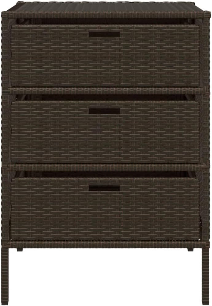 Homgoday Armoire de rangement de jardin marron 55 x 59 x 80 cm en polyrotin Boîtes de rangement d'extérieur