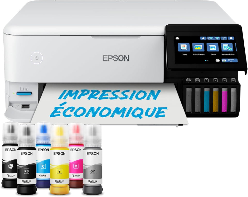 Imprimante photo A4 EcoTank ET-8500 avec réservoir d’encre et Wi-Fi