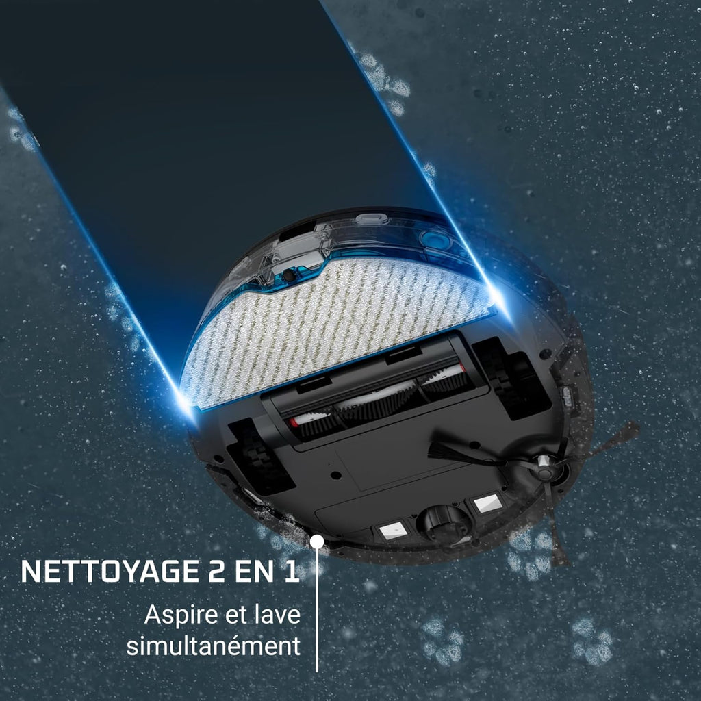 Rowenta X-Plorer Serie 65, Robot aspirateur Laveur, Technologie Laser, Nettoyage méthodique, Design Ultra Fin RR8L65WH, Noir
