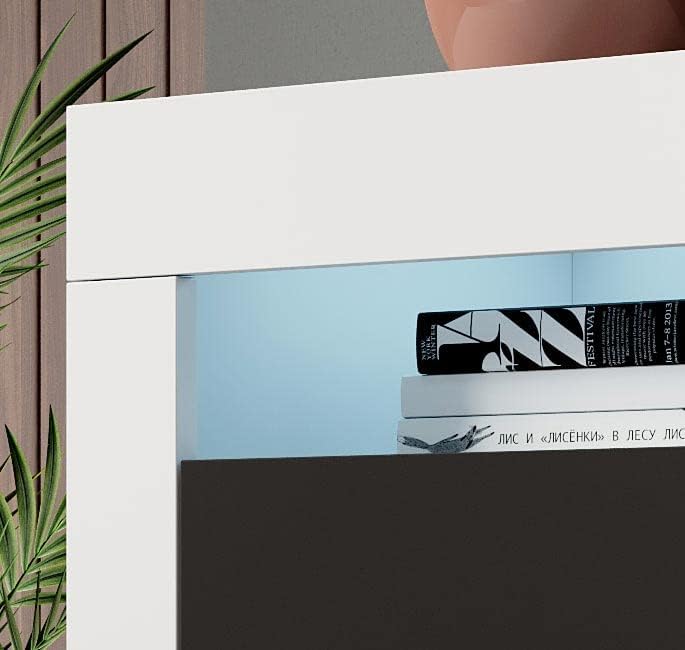 MB Muebles Bonitos Buffet Moderne pour Salon, Salle à Manger, Armoire Rialta, 155 x 91,5 x 37 cm, en mélamine Mate, Blanc et Noir