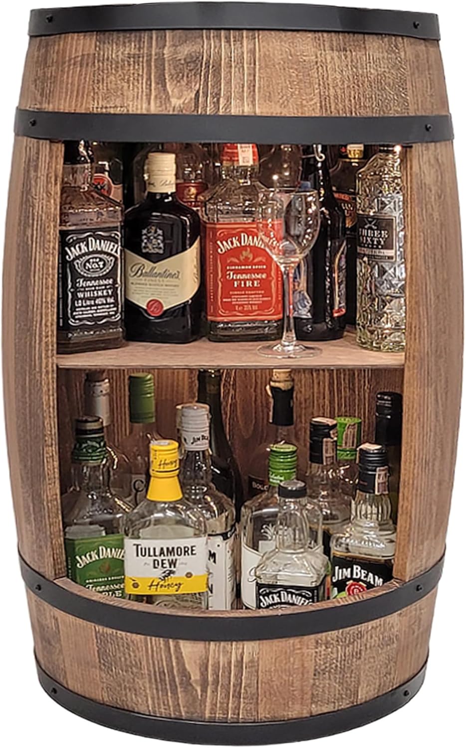weeco armoire de bar LED. Avec gravure d'anniversaire comme cadeau. Casier à vin, armoire à vin XL. Baril vintage décoration salon. Minibar gin whisky bière. Table de bar tonneau de vin. Plateau en