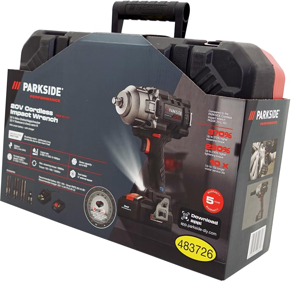 HEADNMORE® Pack - PARKSIDE PERFORMANCE® Perceuse-visseuse sans fil PASSP 20-Li C4 incl. batterie intelligente 4Ah + porte-clés