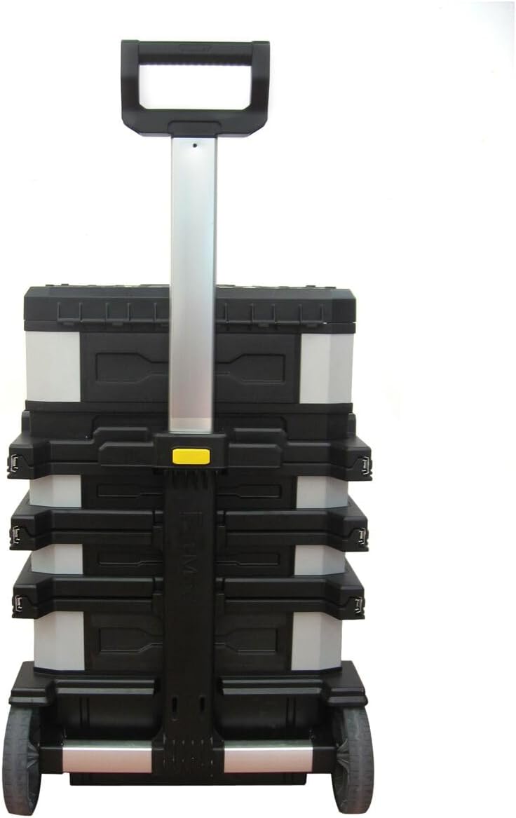 STANLEY FATMAX Rolling Workshop, 4-en-1 Units including Removable Toolbox, Durable Metal and Plastic, Mobile Workstation, 1-95-622