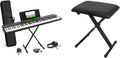 Alesis Clavier piano 88 touches avec 480 sons, haut-parleurs, MIDI USB, sac de transport, support & CASCHA Banc de Clavier réglable en Hauteur I Tabouret de Piano Pliable I Banc de Piano rembourré