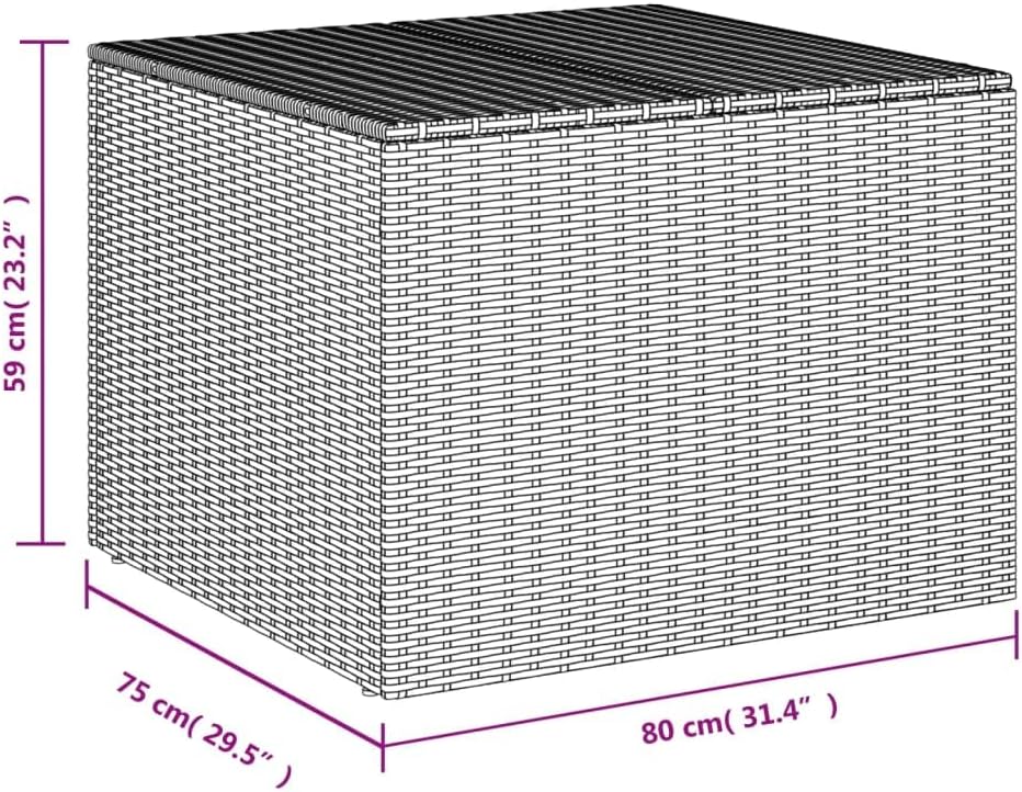 Canditree 291L Coffre de Rangement Extérieur en Résine Tressée, Coffre à Coussins Boîte de Rangement pour Jardin Patio (Noir)