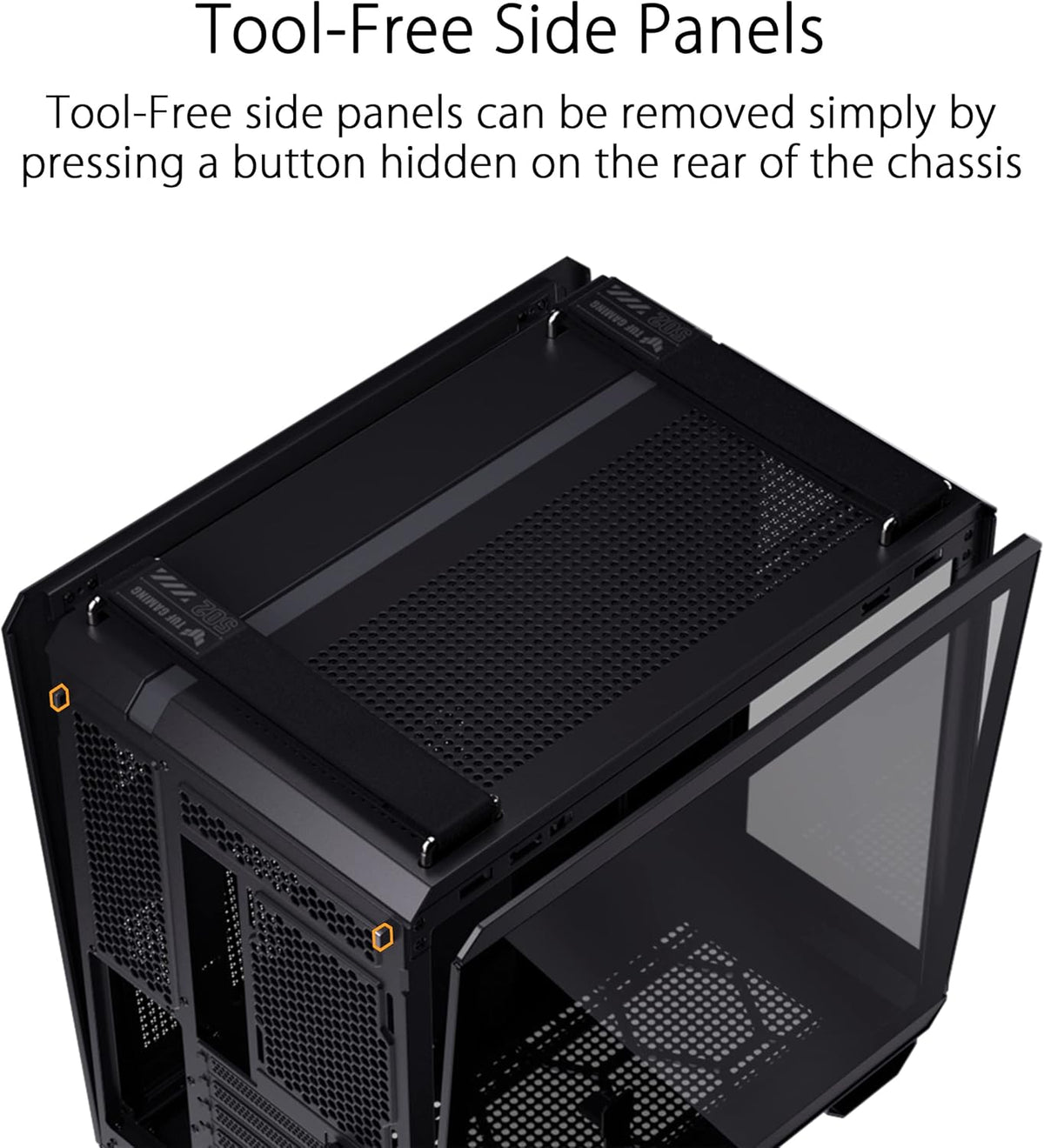 TUF Gaming GT502 Plus Blanc – Boîtier Tour avec Panneau latéral et façade en Verre trempé et 4 Ventilateurs 120 mm