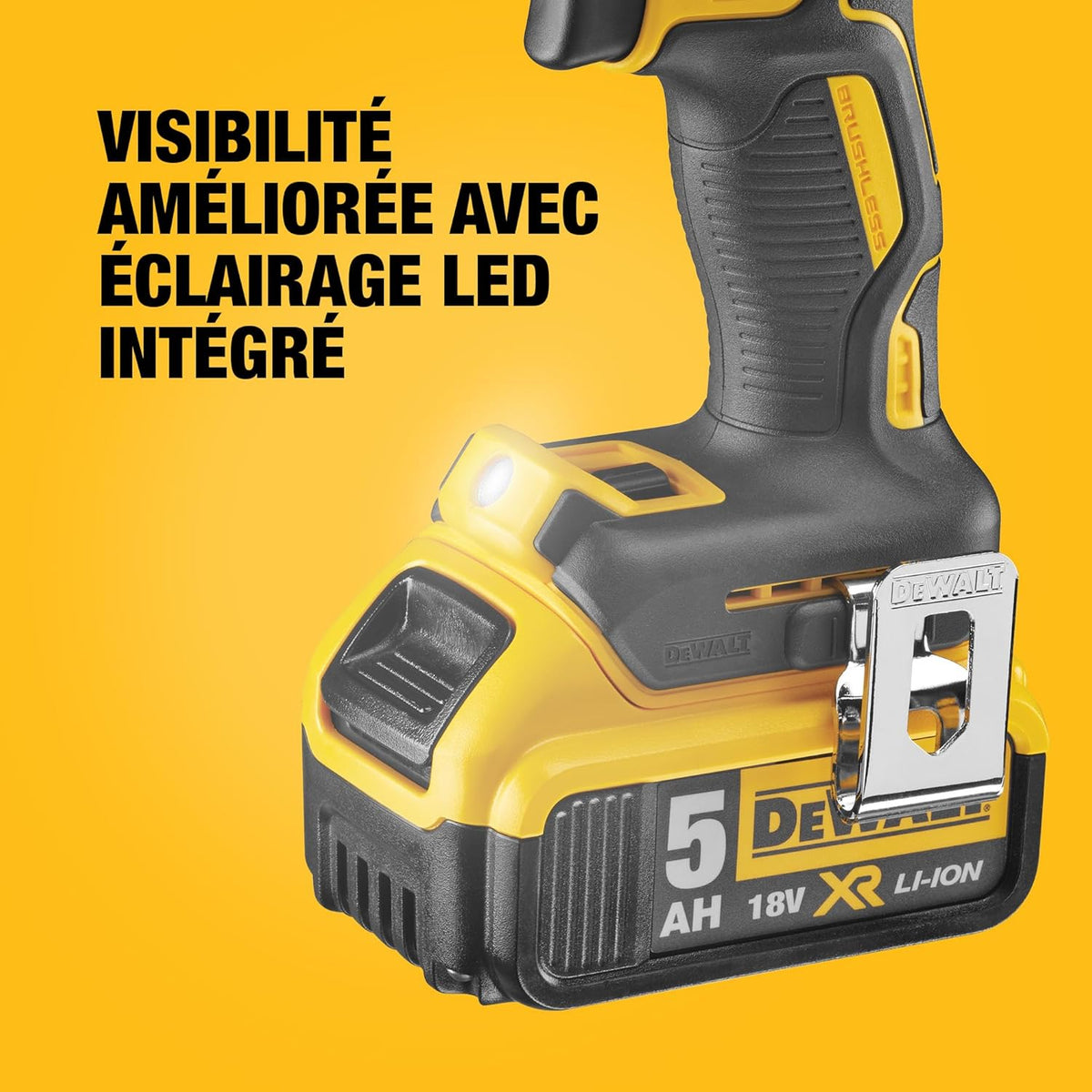 Kit Double18V XR Brushless – Comprend une Perceuse à Percussion Brushless, une Visseuse à Chocs, une Boîte de Rangement, un Chargeur Multivoltage et Deux Batteries XR 5Ah, DCK266P2-QW