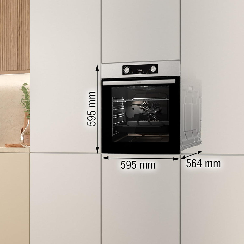 Gorenje OptiBake BOS 6737 E02X Four encastrable 77 L AquaClean Air chaud/ExtraSteam/AirFry/PerfectGrill/Pizzamode 300°C/Acier inoxydable