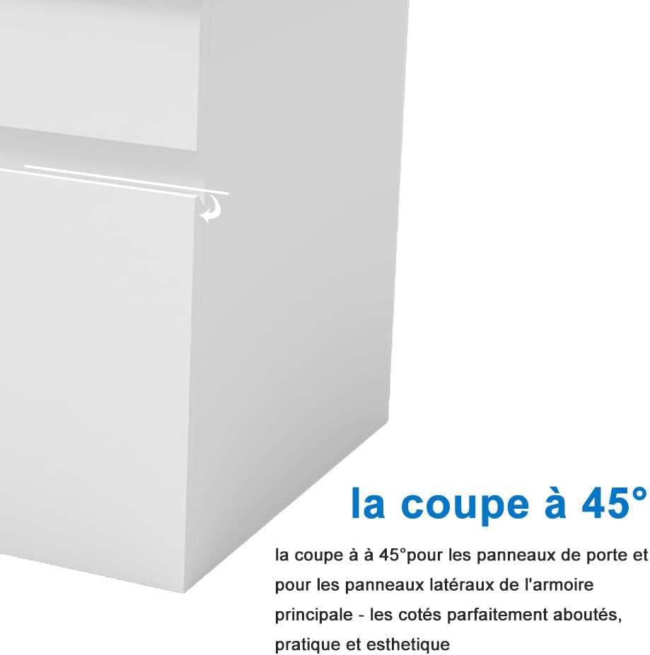 HAPAOSO Ensemble Meubles Salle de Bain 120 cm Blanc - Double Vasque Céramique, 4 Tiroirs de Stockage, Miroir LED Ovale Dimmable
