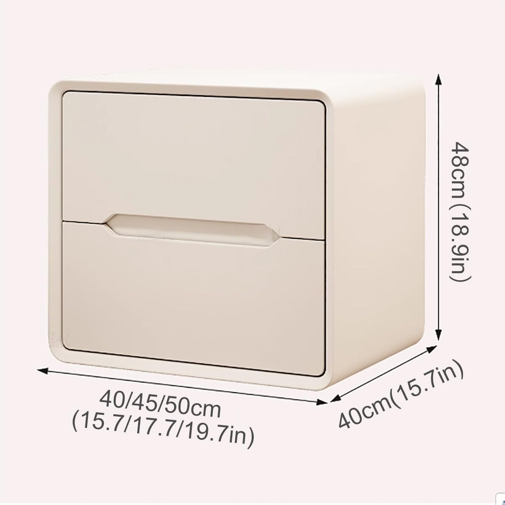 Table de Nuit en Bois, Table Chevet avec 2 tiroirs et Poignée Invisible, Meuble de Chambre à Coucher Maison Intérieur, Moderne, Chevet de Lit pour Chambre à Coucher et Salon(Light Gray,40cm)