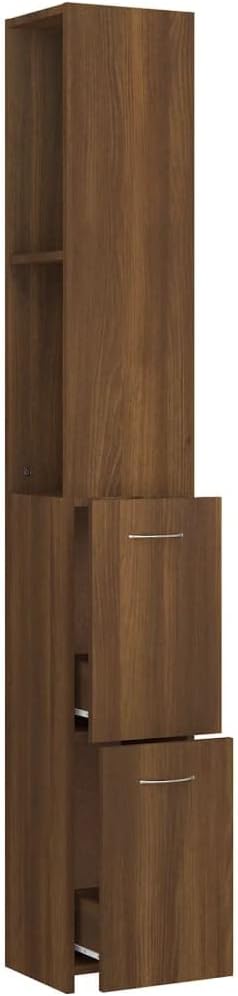 LLEZKBR Ensemble de meubles de salle de bain - Armoire de salle de bain - Chêne marron - 25 x 26,5 x 170 cm - Bois d'ingénierie
