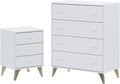 Mondo Viro Ensemble de meubles de chambre Sweet Commode et table de chevet en aggloméré blanc (Table de chevet et commode)