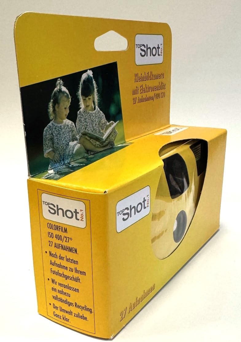 Lot de 10 appareils photo jetables PHOTO PORST 1A Topshot en jaune/appareil photo de mariage/de fête 27 prises chacune