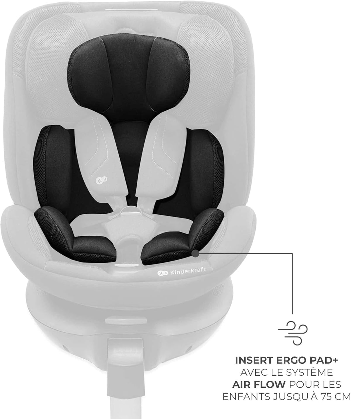Kinderkraft XRIDER2 I-SIZE 40-125 cm, Siège auto bébé 0 à 25 kg évolutif, 0-7 ans, Isofix 360° pivotant, FWF, RWF, Protections latérales, Harnais Internes à 5 Points, Noir