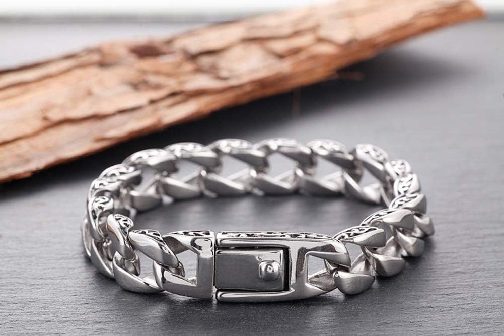 ZEDARO Chaîne de Bracelet pour Homme en Argent Sterling 925 Robuste, Bijoux Hip-hop Bracelet Cadeau pour Petit ami dominateur