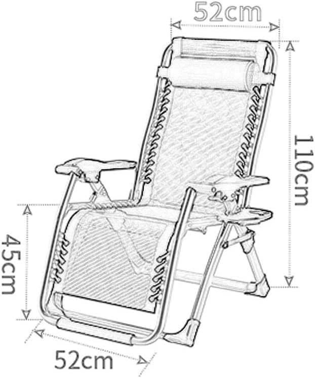 DANNMPX Chaise Longue Chaise Longue Pliante Chaises Inclinables Dossier Fauteuil Plage Jardin Portable Voyage Camping en Plein Air Pliante Relaxation A+Cushion