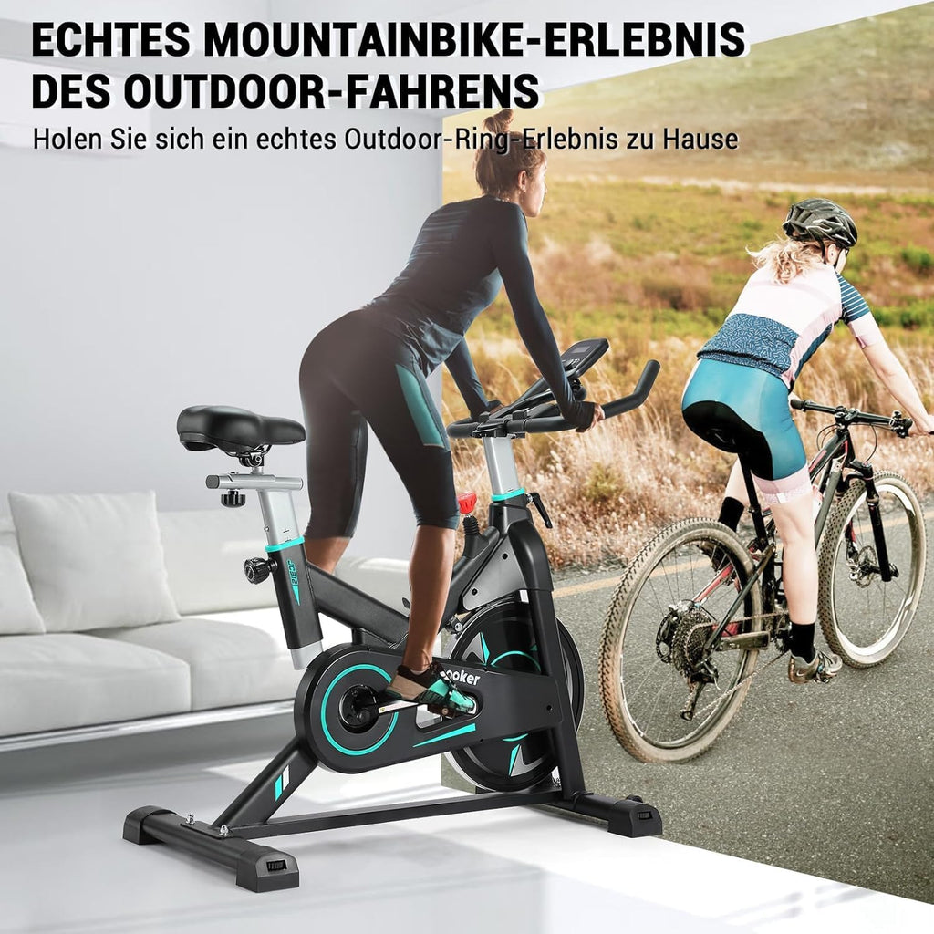 WENOKER Vélo d'appartement, résistance magnétique, vélo d'intérieur avec silencieux, volant d'inertie lourd et écran LCD amélioré