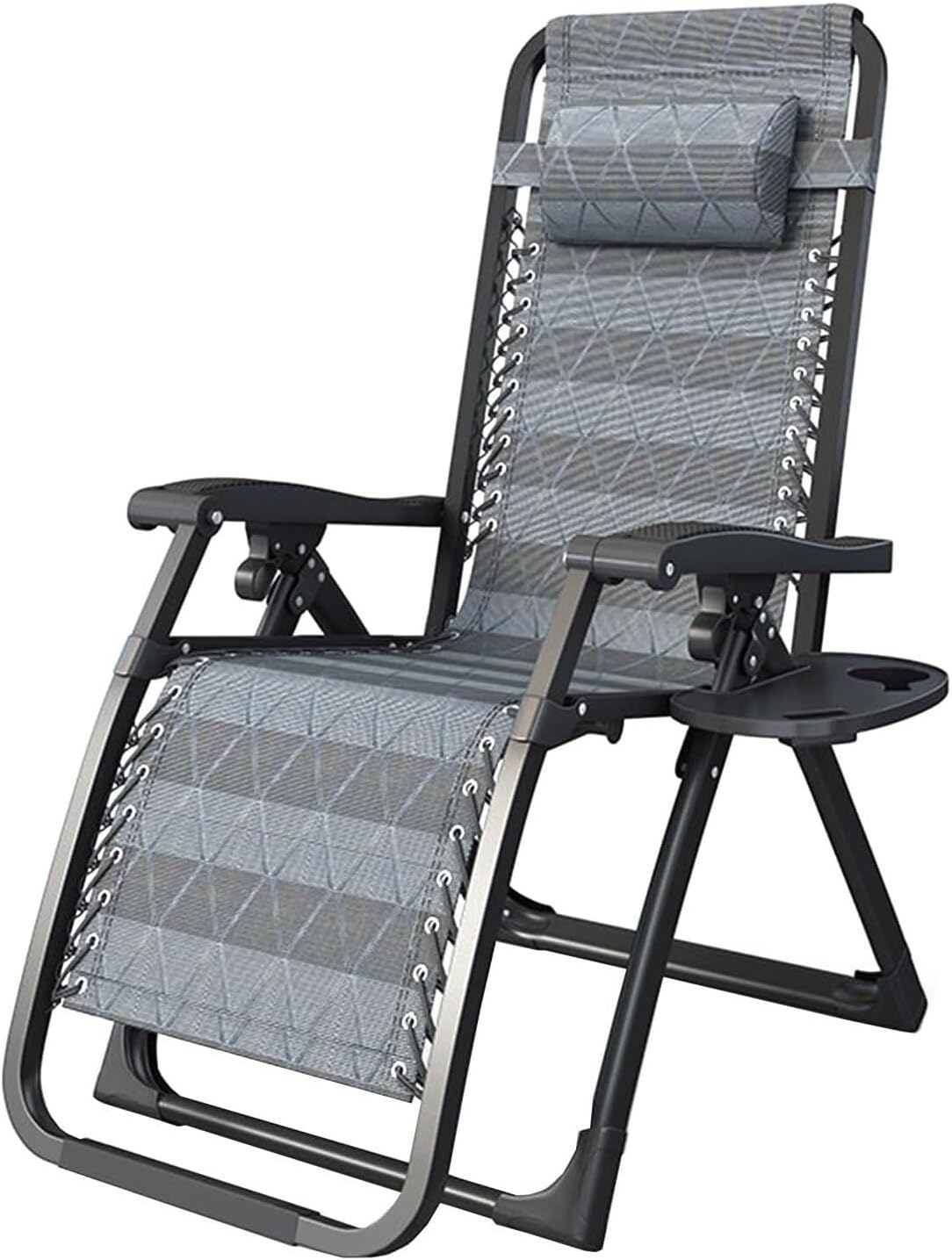 DANNMPX Chaise Longue Chaise Pliante Inclinable Réglage À 9 Vitesses Longue avec Repose-tête Coussin Palette pour Intérieur Extérieur Pliante Relaxation