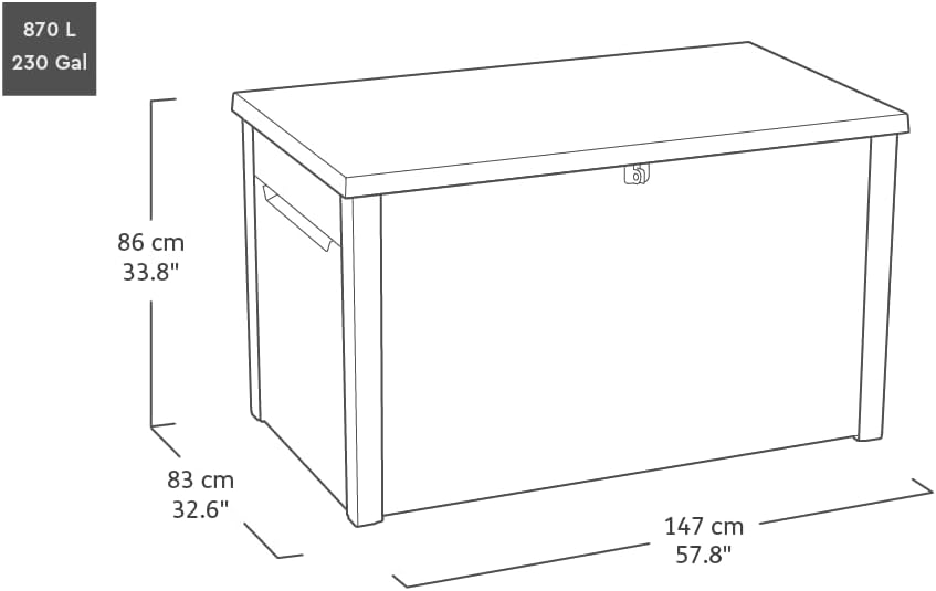 Keter Coffre de jardin JAVA gris - 870 litres