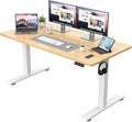 JUMMICO Bureau réglable en Hauteur - Plateau de Table Complet - Réglable en Hauteur - avec Fonction mémoire - 140 x 60 cm - Beige