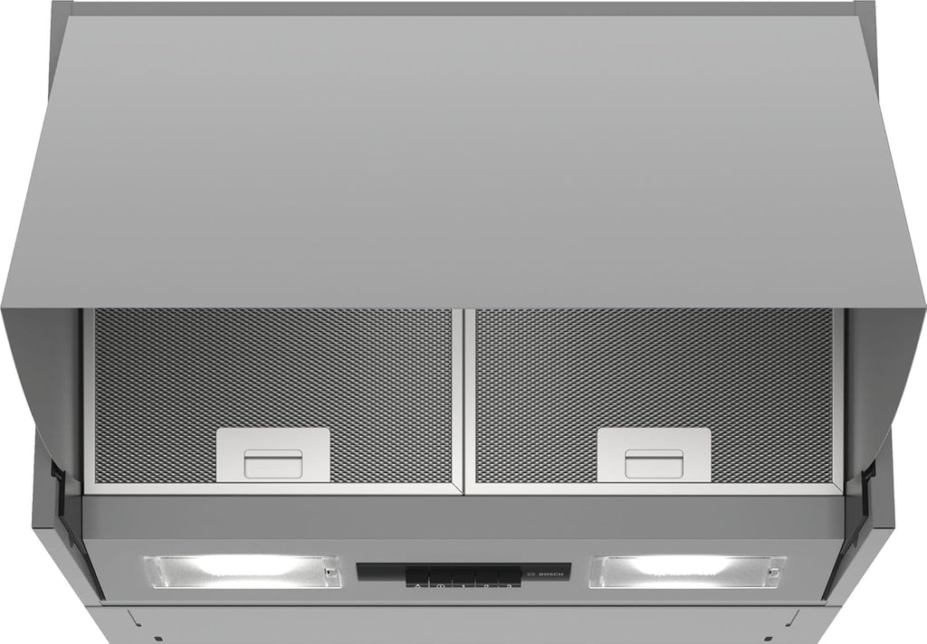 Bosch DEM66AC00 - Hotte escamotable - Série 2 - 3 vitesses d'aspiration - Eclairage LED - 60 cm - 256 W - argent